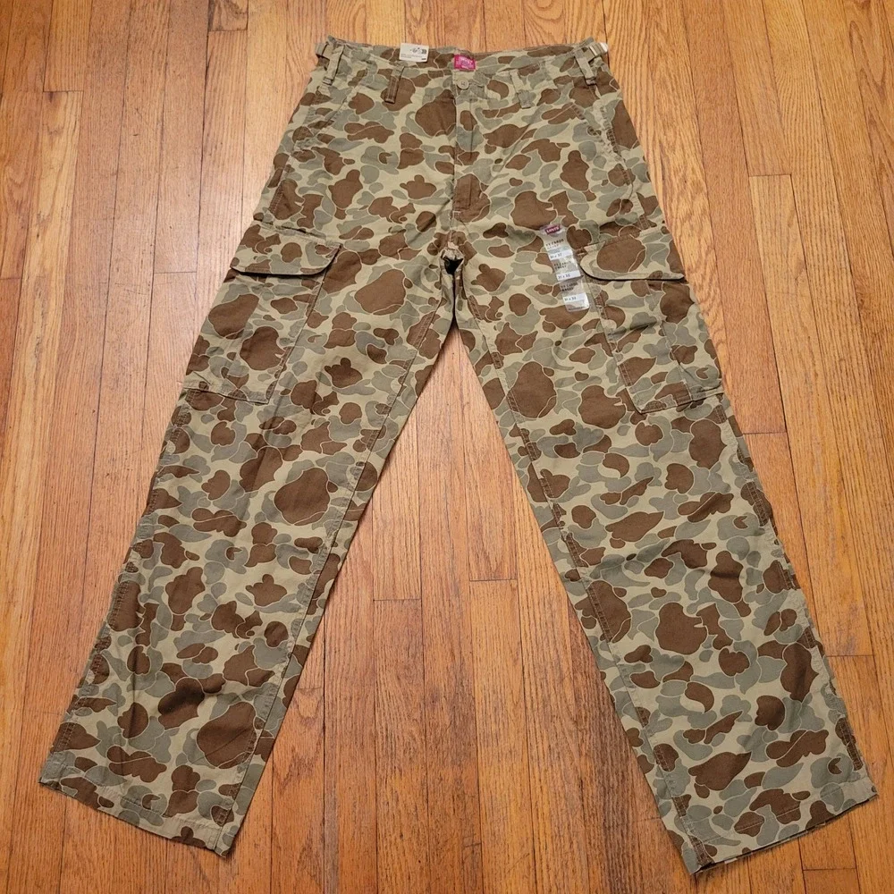 Levis 31x32 XX Cargo Baggy‎ Pants Green Frog Skin Camo Ripstop Hunting Utility